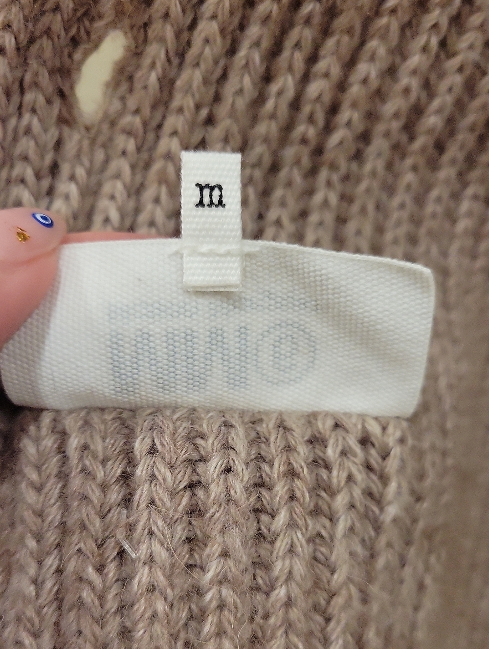 Maison Margiela MM6 Taupe Knit Cardigan with Attached Scarf sz M - Picture 3 of 16